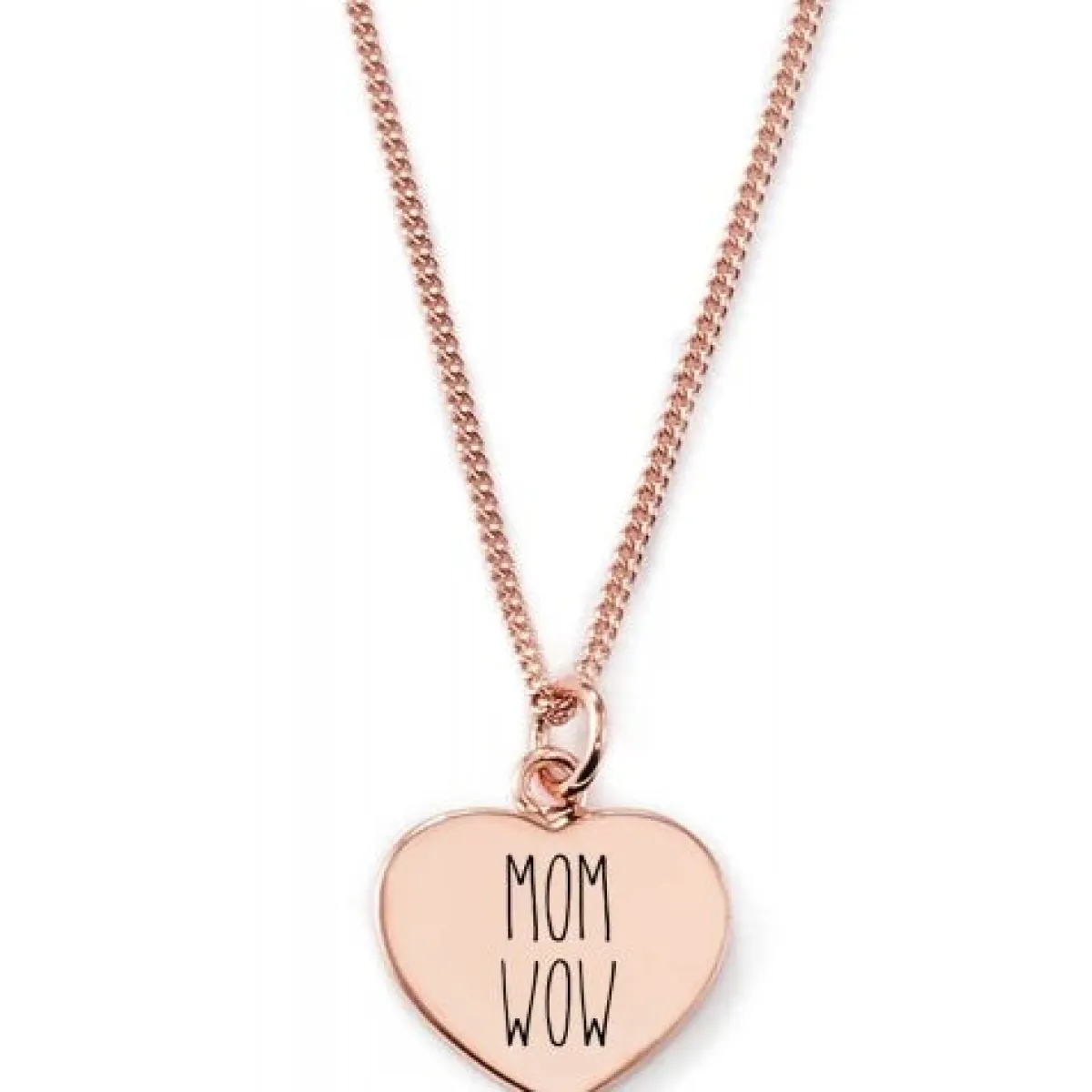 Schmuckladen Gravierbare Herzkette "MOM WOW"^ Muttertag|Herzketten