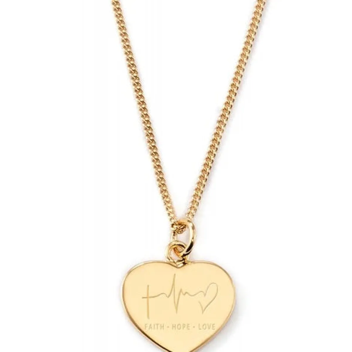 Schmuckladen Gravierbare Herzkette "Faith. Hope. Love"^ Muttertag|Edelstahl Halsketten