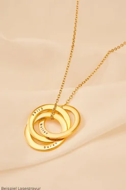 Schmuckladen Gravierbare Kette mit drei Ringen^ Muttertag|Valentinstag