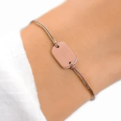 Schmuckladen Gravierbares Dog-Tag Armband Feminine - 925 Sterlingsilber^ Valentinstag|Stoffarmbänder