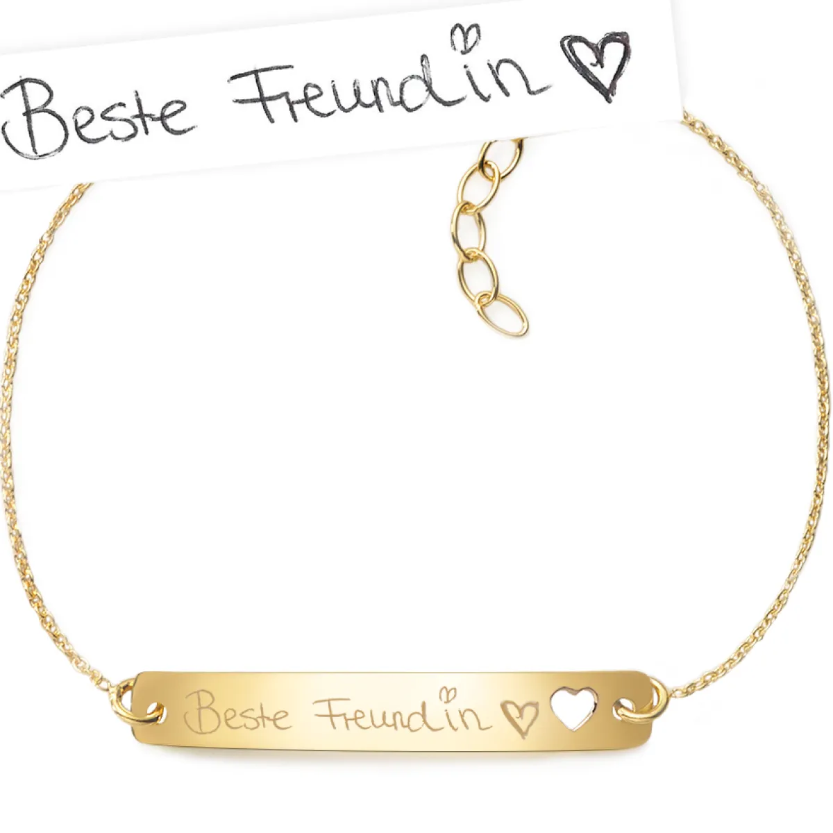 Schmuckladen Gravurarmband mit Herz "Deine Handschrift" - 925 Sterlingsilber^ Valentinstag|Eigene Handschrift Als Gravur