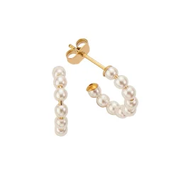 Schmuckladen Halbcreole mit Perlen Pure Pearls^ Edelstahl Ohrringe|Perlenohrringe