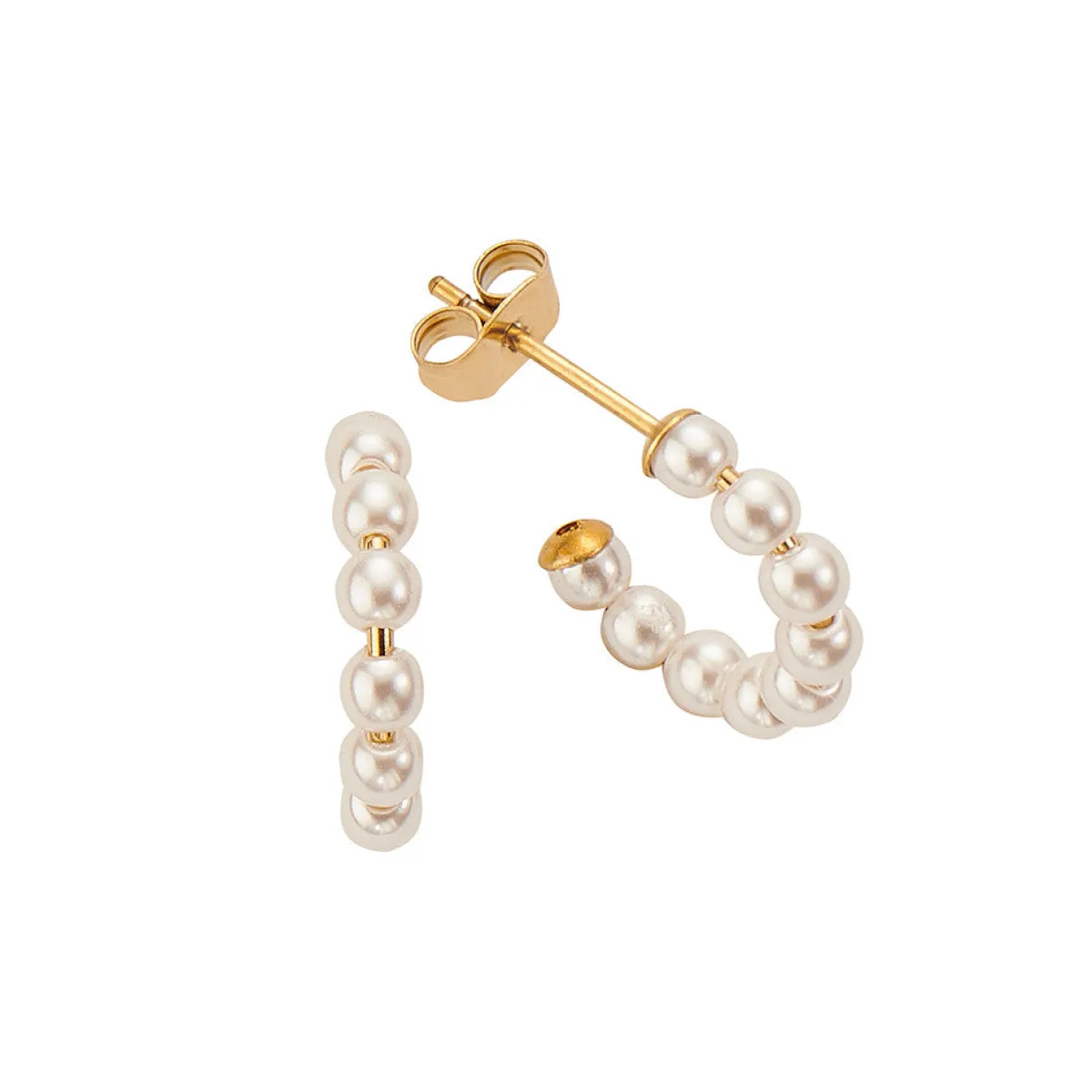 Schmuckladen Halbcreole mit Perlen Pure Pearls^ Edelstahl Ohrringe|Perlenohrringe