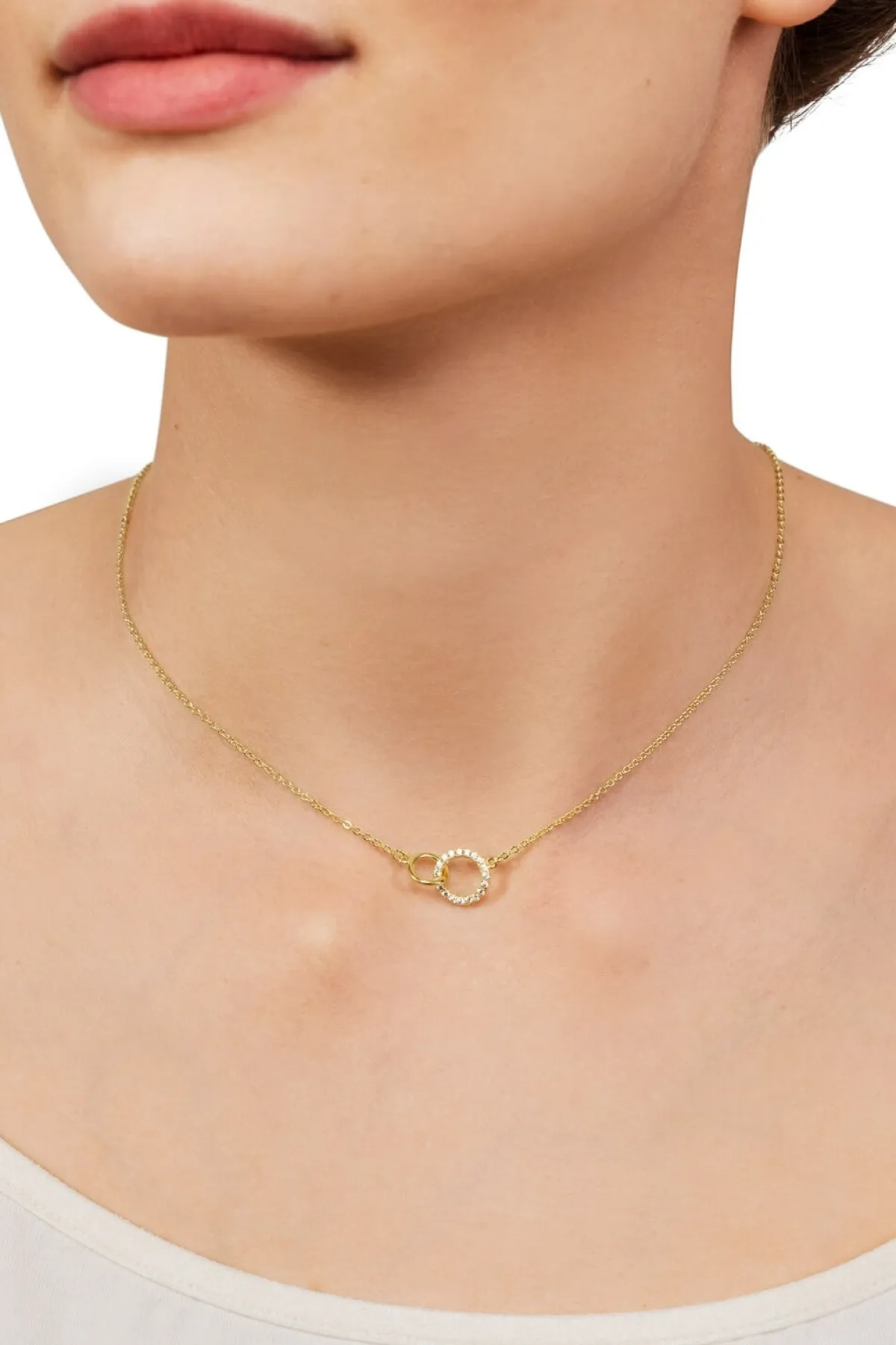 Schmuckladen Halskette 2 Kreise - Double Circle - 925 Sterlingsilber^ Schmuck