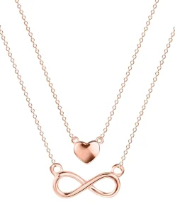 Schmuckladen Halskette Double Chain Infinity-Love - 925 Sterlingsilber^ Valentinstag|Herzketten