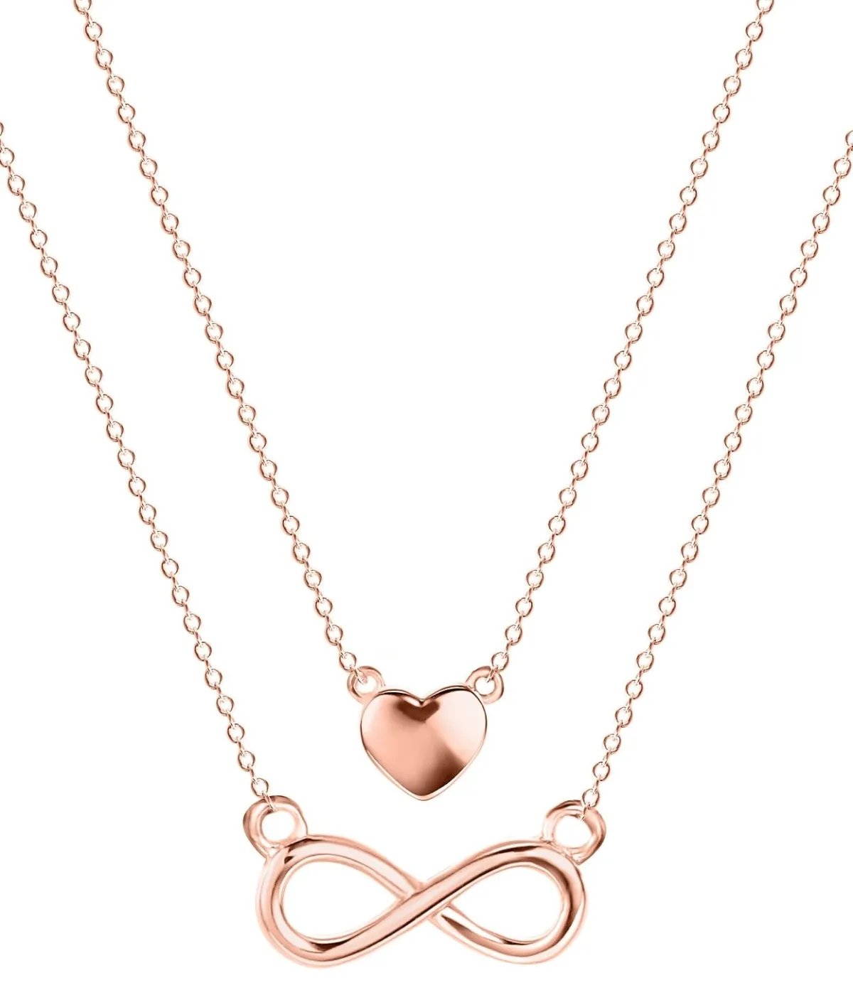 Schmuckladen Halskette Double Chain Infinity-Love - 925 Sterlingsilber^ Valentinstag|Herzketten