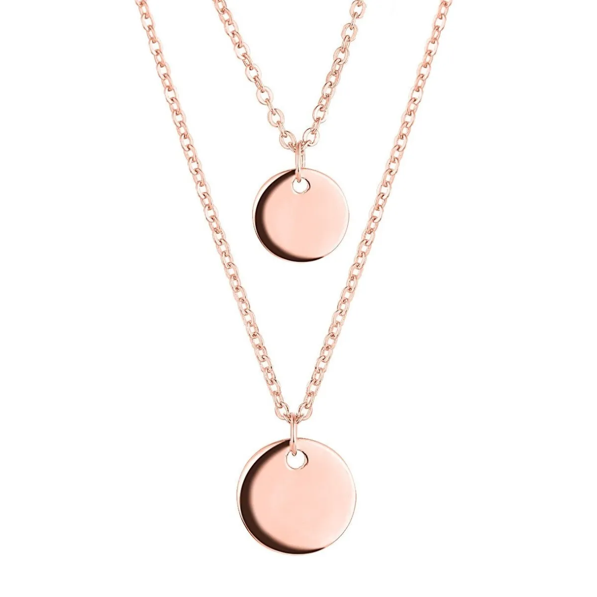Schmuckladen Halskette Double Plate^ Valentinstag|Edelstahl Halsketten