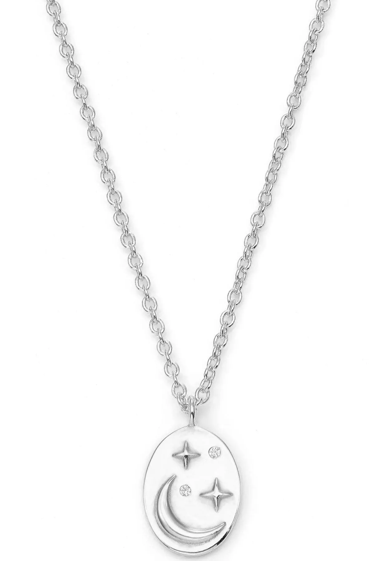 Schmuckladen Halskette Luna mit Zirkonia - 925 Sterlingsilber^ Schmuck