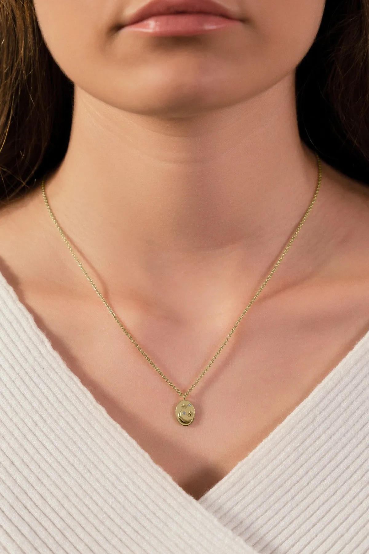 Schmuckladen Halskette Luna mit Zirkonia - 925 Sterlingsilber^ Schmuck