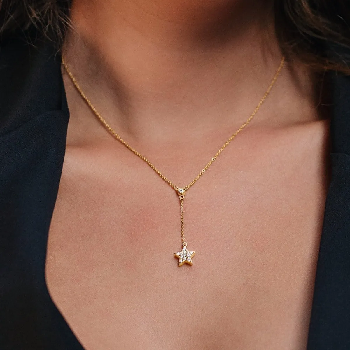 Schmuckladen Halskette mit Stern und Zirkonia by Ernestine Palmert - 925 Sterlingsi^ Schmuck