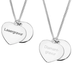 Schmuckladen Halskette " Herz & Platte" gravierbar - 925 Sterlingsilber^ Ketten Mit Gravur|Ketten Mit Gravur