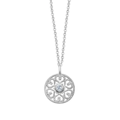 Schmuckladen Halskette "Ornament mit Zirkonia" - 925 Sterlingsilber^ Valentinstag|Schmuck