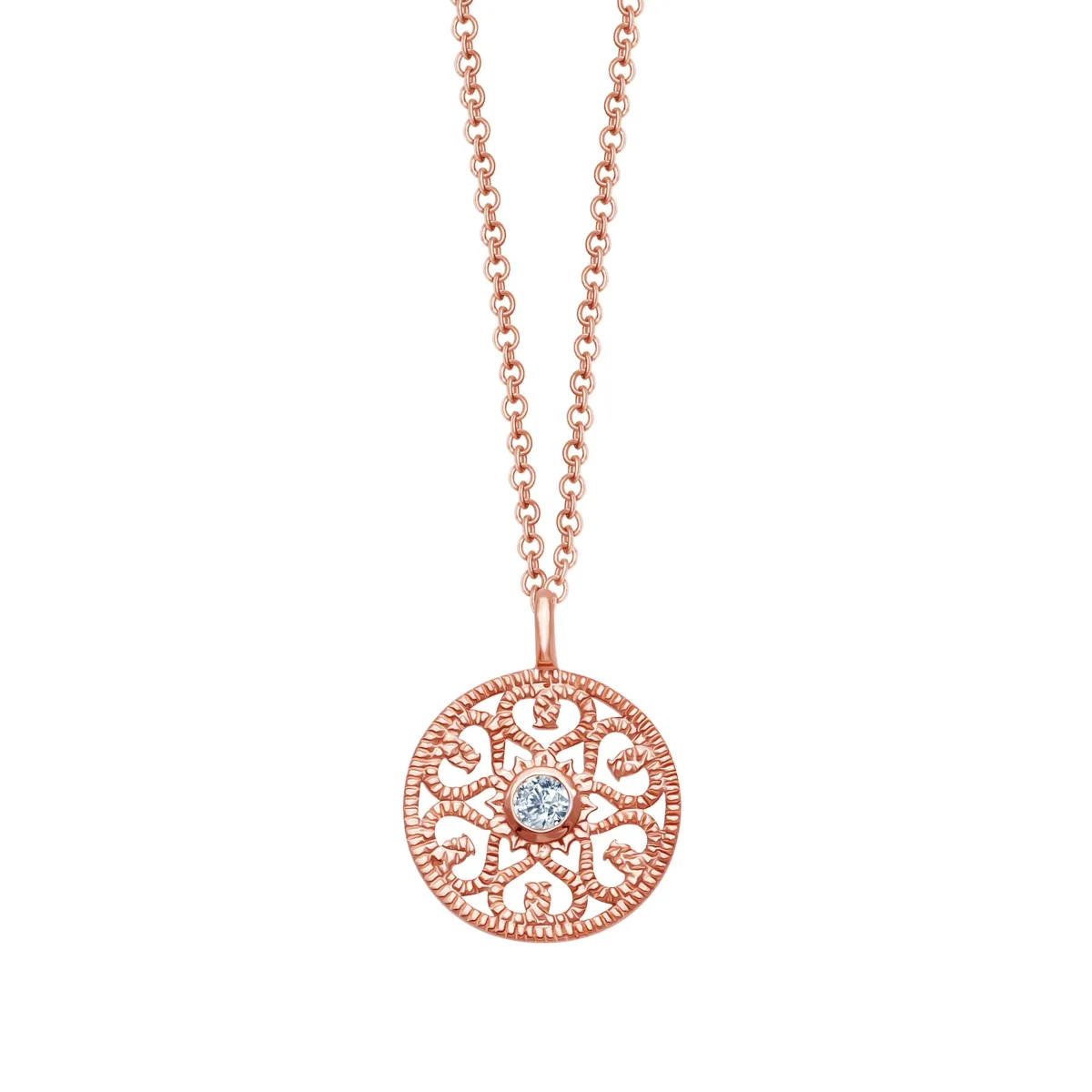 Schmuckladen Halskette "Ornament mit Zirkonia" - 925 Sterlingsilber^ Valentinstag|Schmuck