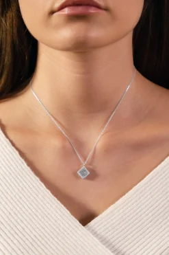 Schmuckladen Halskette Rhombus mit Zirkonia -^ Schmuck