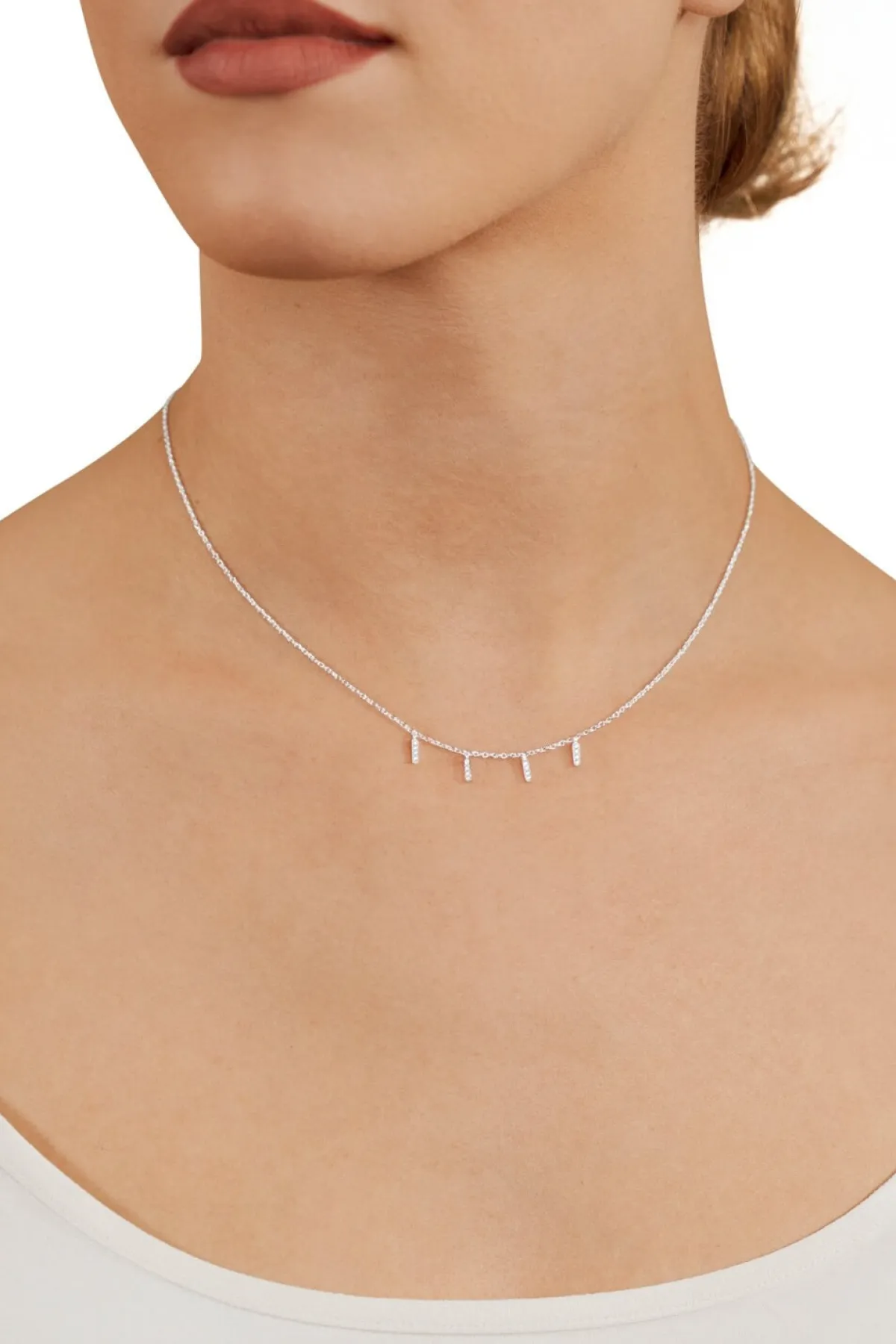 Schmuckladen Halskette Triple Sparkle mit Zirkonia - 925 Sterlingsilber^ Schmuck
