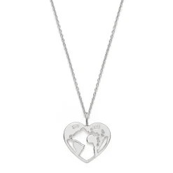 Schmuckladen Halskette Weltenherz - 925 Sterlingsilber^ Muttertag|Valentinstag