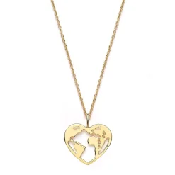Schmuckladen Halskette Weltenherz - 925 Sterlingsilber^ Muttertag|Valentinstag