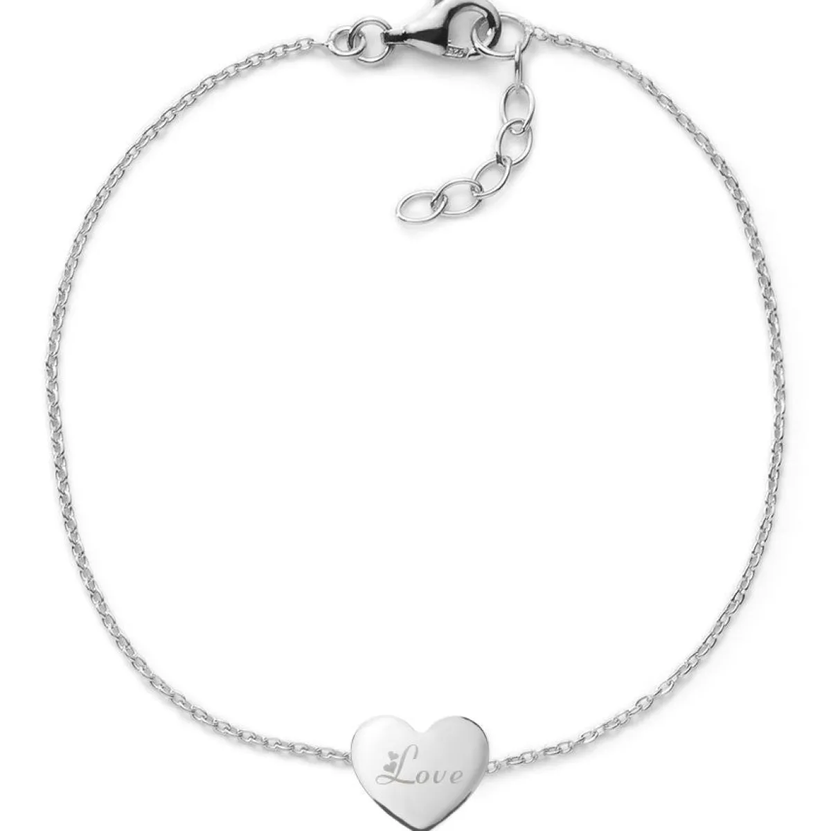 Schmuckladen Herz-Armband - individuell gravierbar - 925 Sterlingsilber^ Muttertag|Valentinstag