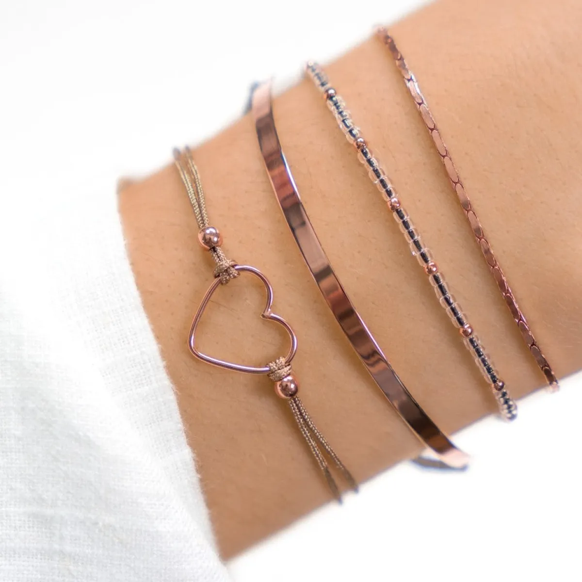Schmuckladen Herz-Armband Deep Love | individuell gravierbar^ Valentinstag|Stoffarmbänder