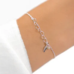 Schmuckladen Herzarmband Federleichte Liebe mit Zirkonia - 925 Sterlingsilber^ Muttertag|Valentinstag