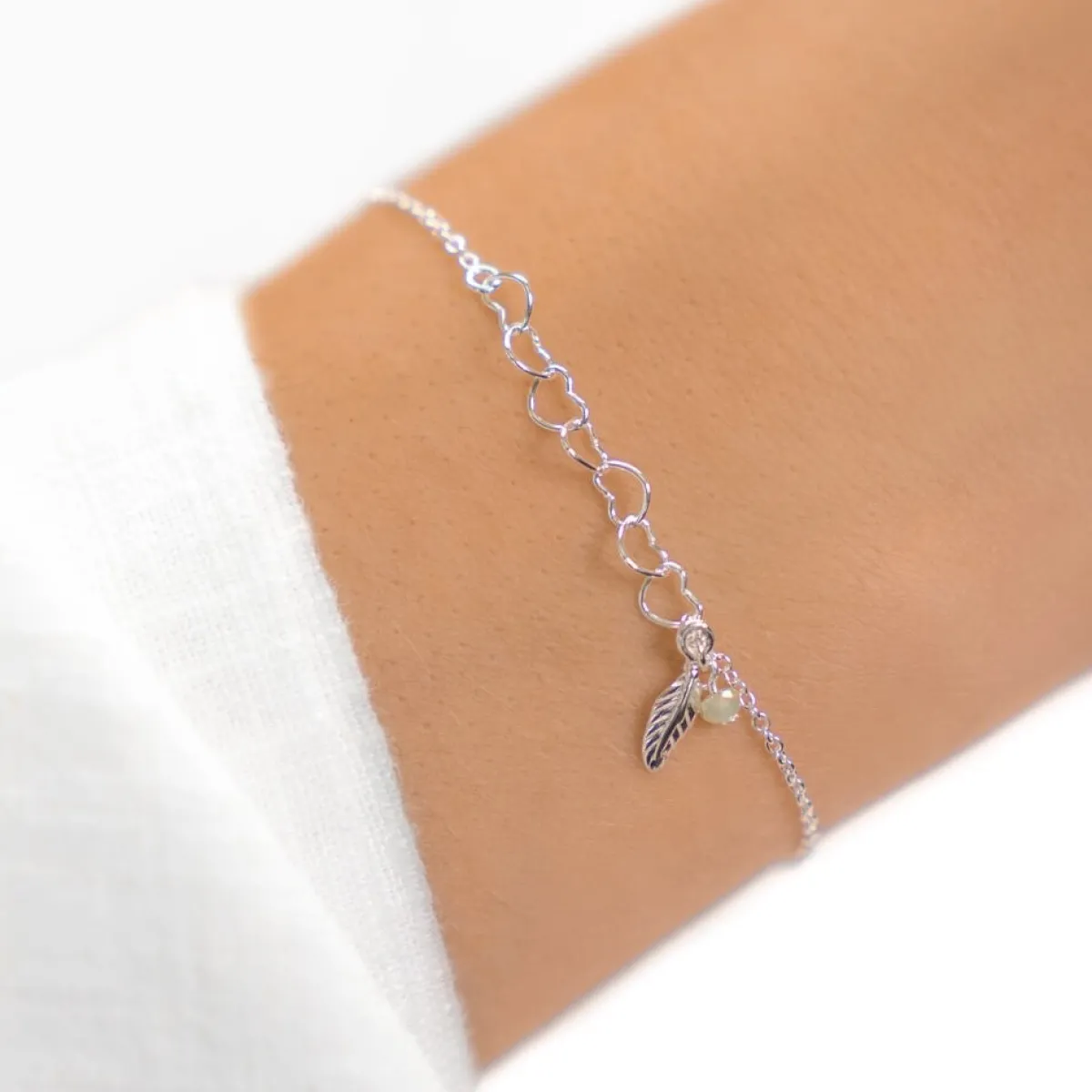 Schmuckladen Herzarmband Federleichte Liebe mit Zirkonia - 925 Sterlingsilber^ Muttertag|Valentinstag