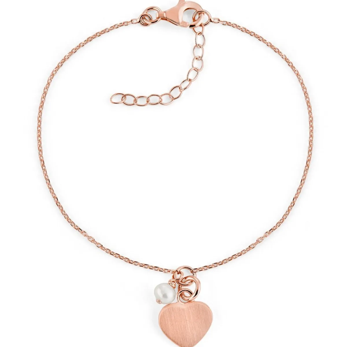 Schmuckladen Herz-Armband Frosty Heart mit Süßwasserperle - 925 Sterlingsilber^ Valentinstag|Perlenarmbänder