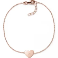 Schmuckladen Herzarmband mit Gravur "Love You" | 925 Sterlingsilber^ Valentinstag|Herzarmbänder