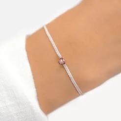 Schmuckladen Herz-Armband "Sweetheart" - 925 Sterlingsilber^ Stoffarmbänder|Herzarmbänder