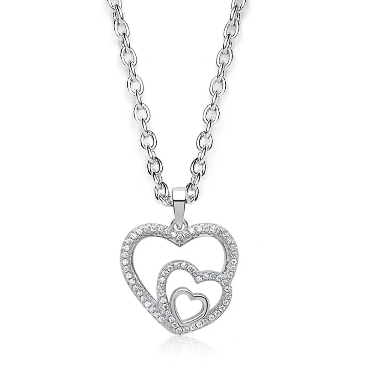 Schmuckladen Herzkette mit 3 Herzen - 925 Silber^ Muttertag|Valentinstag