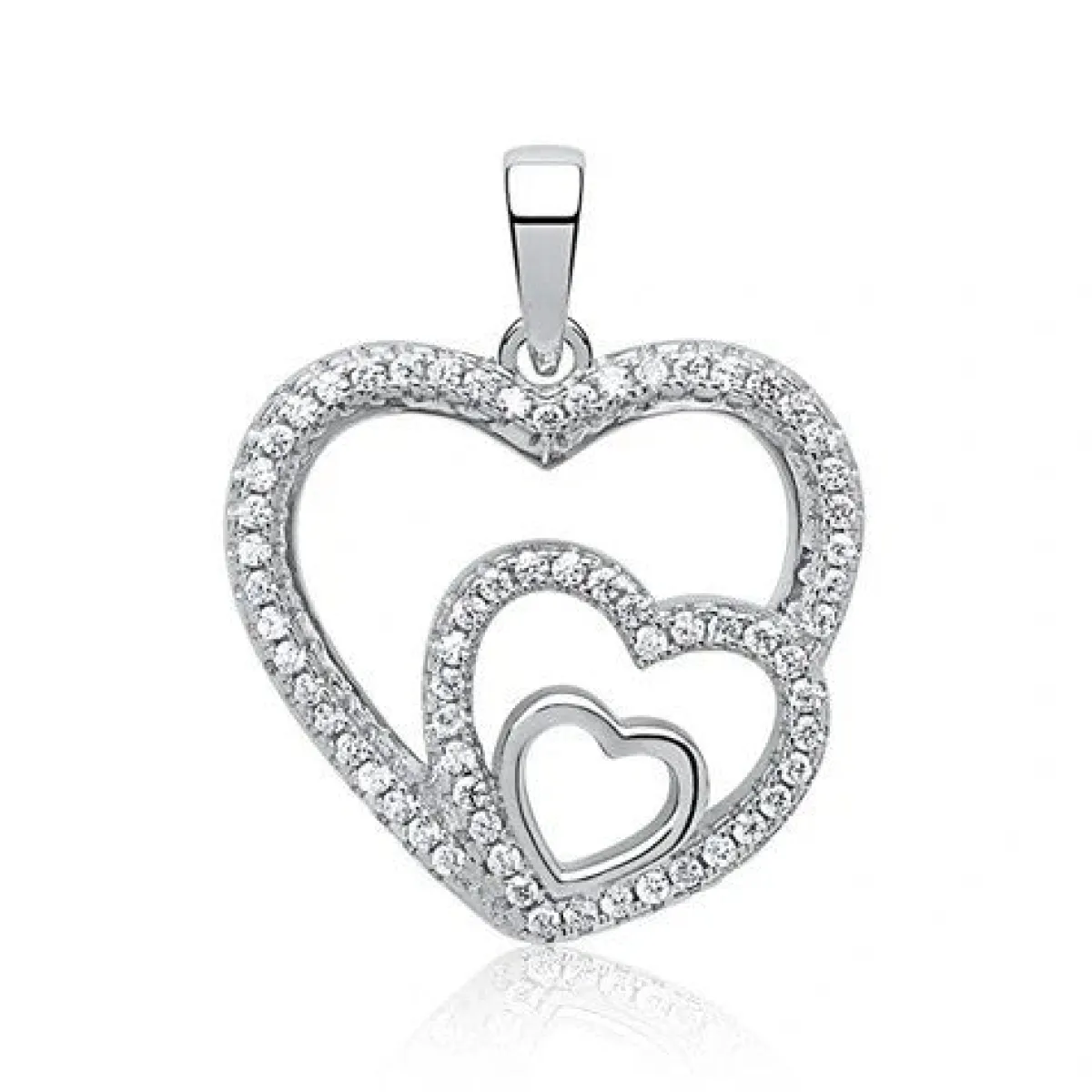 Schmuckladen Herzkette mit 3 Herzen - 925 Silber^ Muttertag|Valentinstag