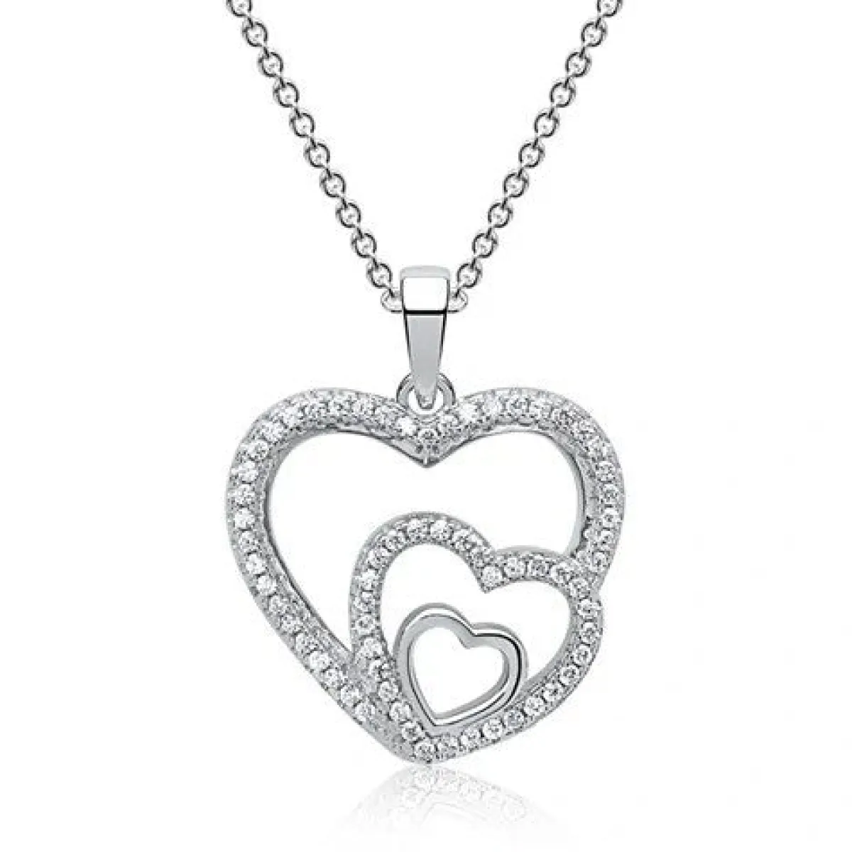 Schmuckladen Herzkette mit 3 Herzen - 925 Silber^ Muttertag|Valentinstag
