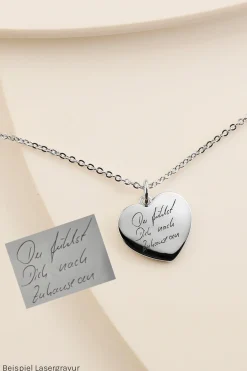 Schmuckladen Herzkette "Deine Handschrift" - individuell gravierbar | 585 Echtgold^ Valentinstag|Echtgold