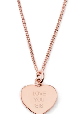 Schmuckladen Herzkette "Love you Sis" mit Rückseitengravur | 925 Sterlingsilber^ Herzketten|Spruchketten