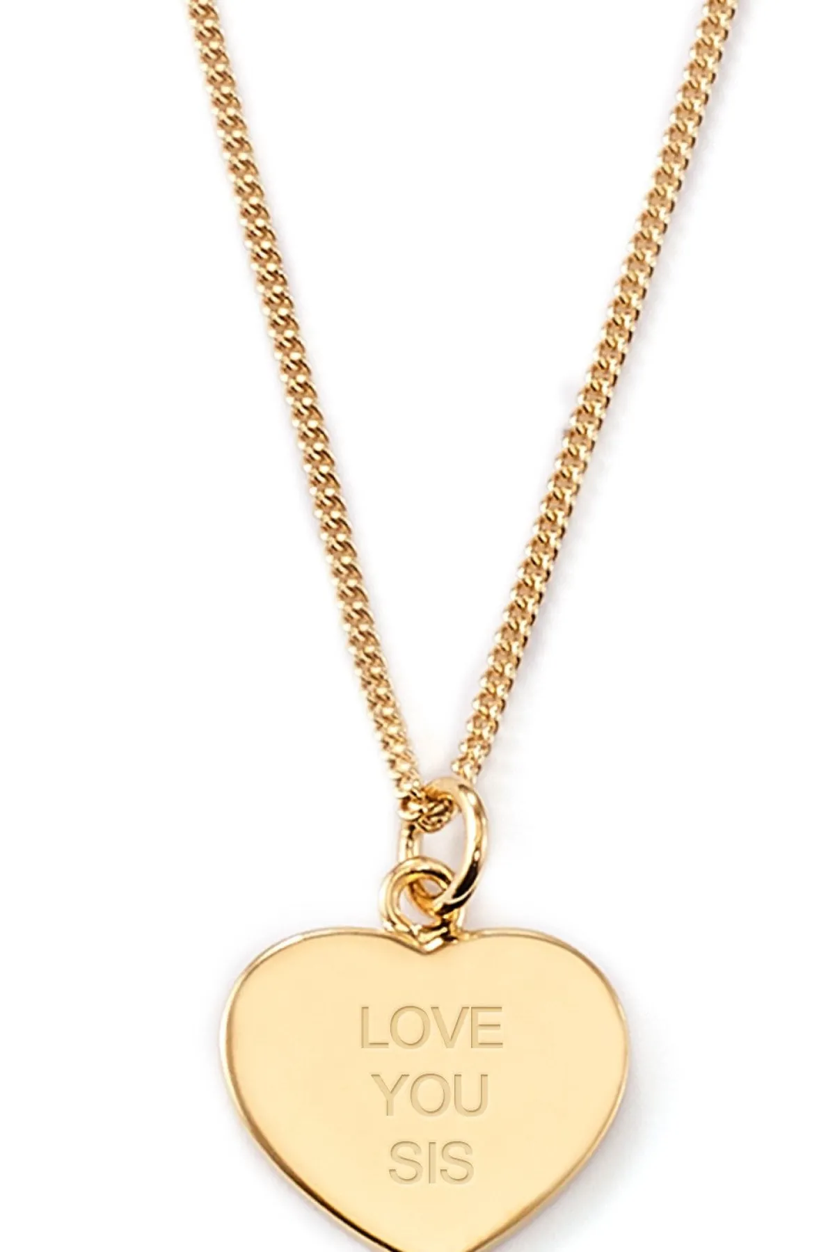 Schmuckladen Herzkette "Love you Sis" mit Rückseitengravur | 925 Sterlingsilber^ Herzketten|Spruchketten
