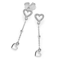 Schmuckladen Herz-Ohrhänger Touch of Love mit Zirkonia by Ellen Eiselin - 925 Sterl^ Ohrstecker|Ohrhänger