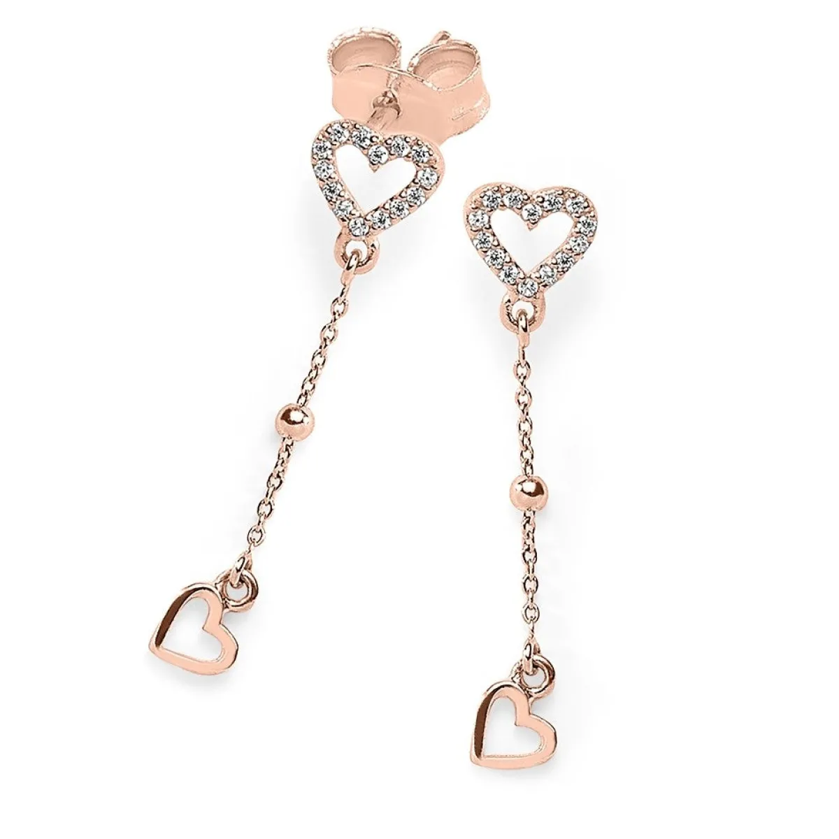 Schmuckladen Herz-Ohrhänger Touch of Love mit Zirkonia by Ellen Eiselin - 925 Sterl^ Ohrstecker|Ohrhänger