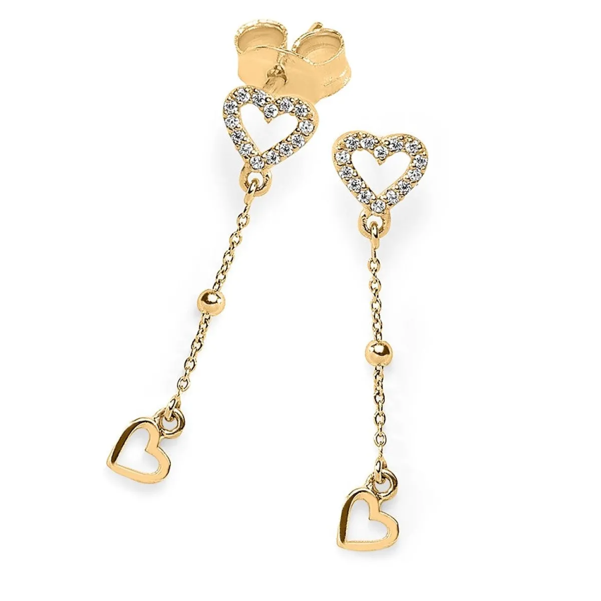 Schmuckladen Herz-Ohrhänger Touch of Love mit Zirkonia by Ellen Eiselin - 925 Sterl^ Ohrstecker|Ohrhänger
