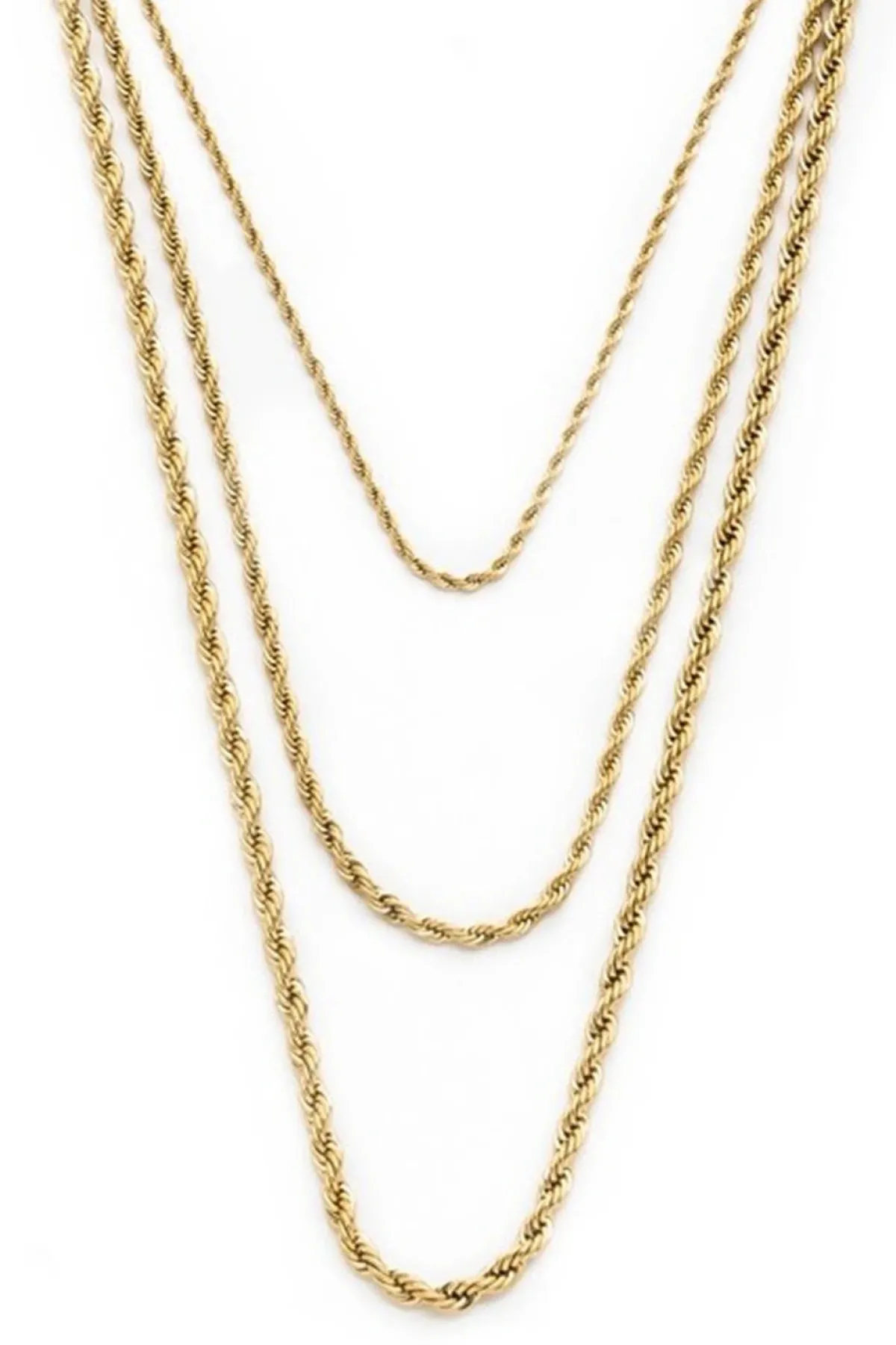 Schmuckladen 3in1 Kordelkette Trio^ Edelstahl Halsketten|Schmuck