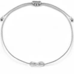 Schmuckladen Infinity-Stoffarmband mit Unendlichkeitssymbol - 925 Sterlingsilber^ Valentinstag|Stoffarmbänder