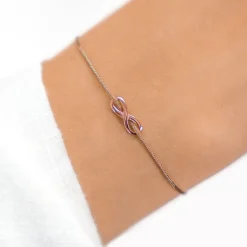 Schmuckladen Infinity-Stoffarmband mit Unendlichkeitssymbol - 925 Sterlingsilber^ Valentinstag|Stoffarmbänder