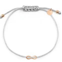 Schmuckladen Infinity-Stoffarmband "Glorious Infinity" | gravierbar - 925 Sterlings^ Valentinstag|Stoffarmbänder