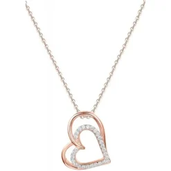 Schmuckladen Kette und Herzanhänger aus Sterling Silber mit Zirkonia^ Valentinstag|Herzketten