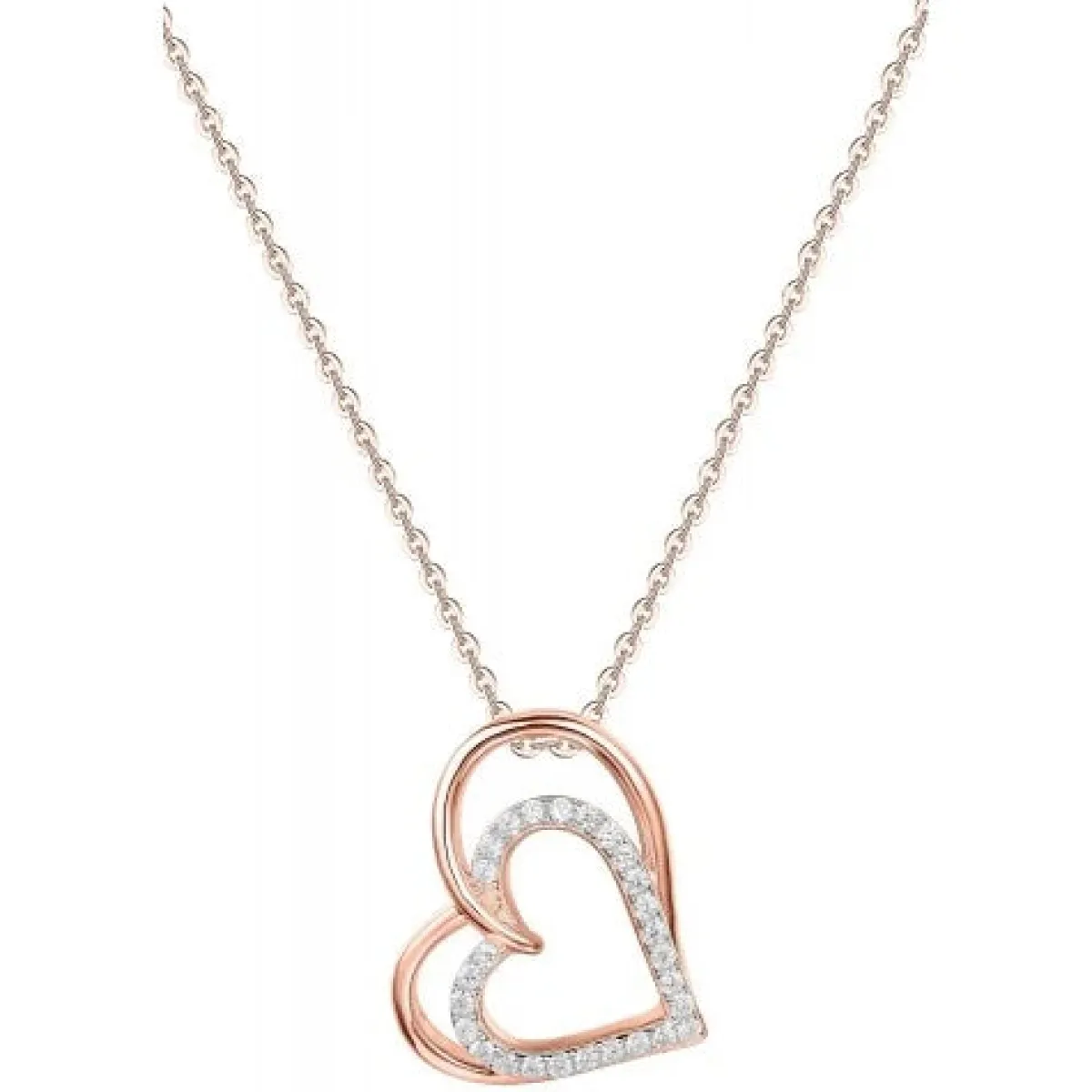 Schmuckladen Kette und Herzanhänger aus Sterling Silber mit Zirkonia^ Valentinstag|Herzketten