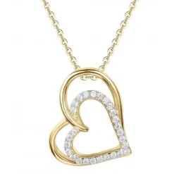 Schmuckladen Kette und Herzanhänger aus Sterling Silber mit Zirkonia^ Valentinstag|Herzketten