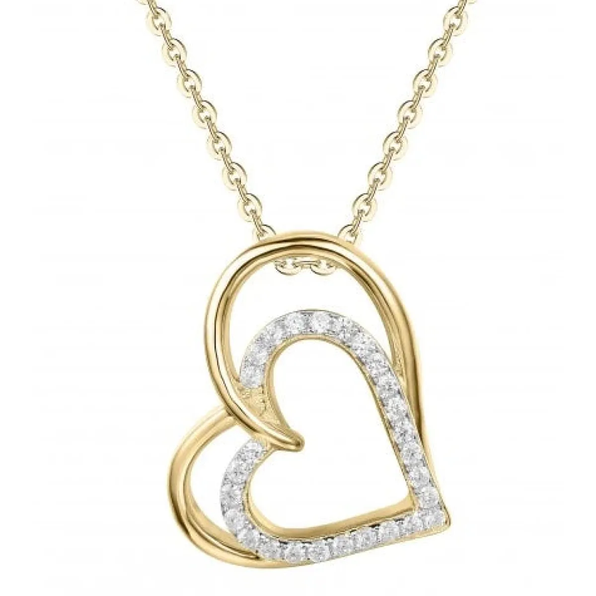 Schmuckladen Kette und Herzanhänger aus Sterling Silber mit Zirkonia^ Valentinstag|Herzketten