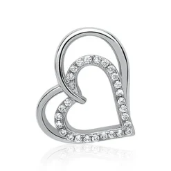 Schmuckladen Kette und Herzanhänger aus Sterling Silber mit Zirkonia^ Valentinstag|Herzketten