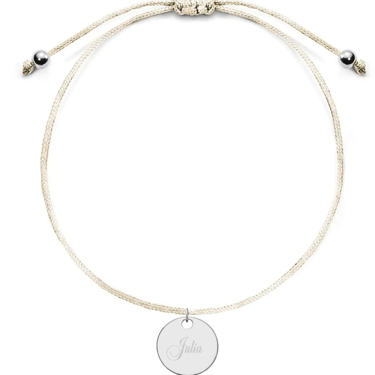 Schmuckladen Kinderarmband mit runder Gravurplatte | individuell gravierbar^ Edelstahl Armbänder|Stoffarmbänder