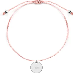 Schmuckladen Kinderarmband mit runder Gravurplatte | individuell gravierbar^ Edelstahl Armbänder|Stoffarmbänder