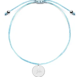 Schmuckladen Kinderarmband mit runder Gravurplatte | individuell gravierbar^ Edelstahl Armbänder|Stoffarmbänder