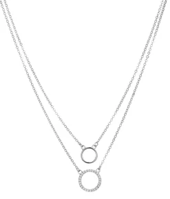 Schmuckladen Kreis - Halskette Double Chain&Circle - 925 Sterlingsilber^ Schmuck